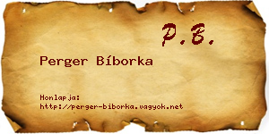 Perger Bíborka névjegykártya